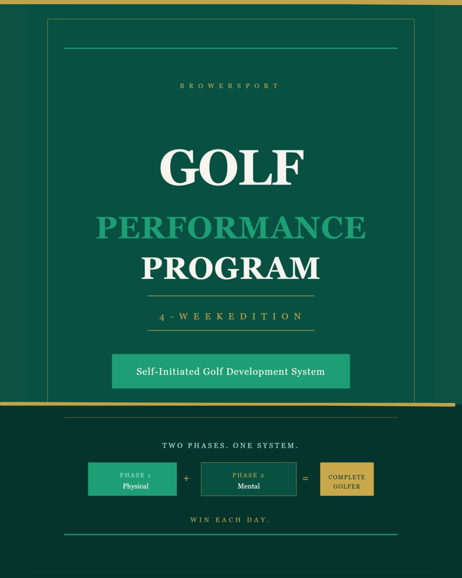 BrowerSport 4-Week Golf Performance Program